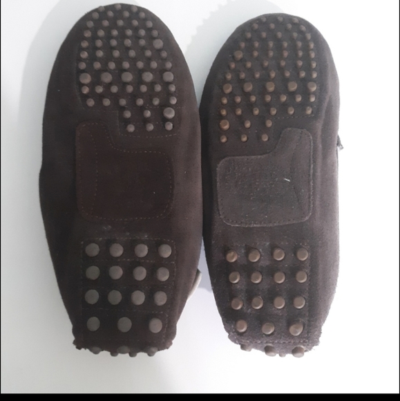 Emu ridge Australia mens cow suede moccasins slippers genuine shearling size 8. - Picture 6 of 8